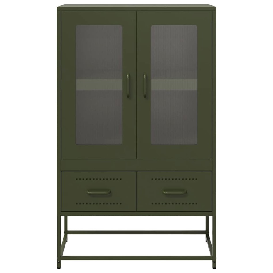 Aparador de acero verde oliva 68x39x111,5