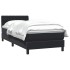 Cama box spring con colchón terciopelo negro 90x220