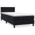 Cama box spring con colchón terciopelo negro 90x220