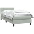 Cama box spring con colchón terciopelo gris claro 90x220