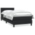 Cama box spring con colchón cuero sintético negro 80x220
