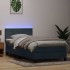 Cama box spring con colchón terciopelo gris oscuro 90x210