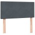 Cama box spring con colchón terciopelo gris oscuro 90x210