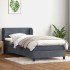 Cama box spring con colchón terciopelo gris oscuro 90x220