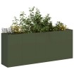 Jardinera de acero laminado en frío verde oliva 200x40x80 cm