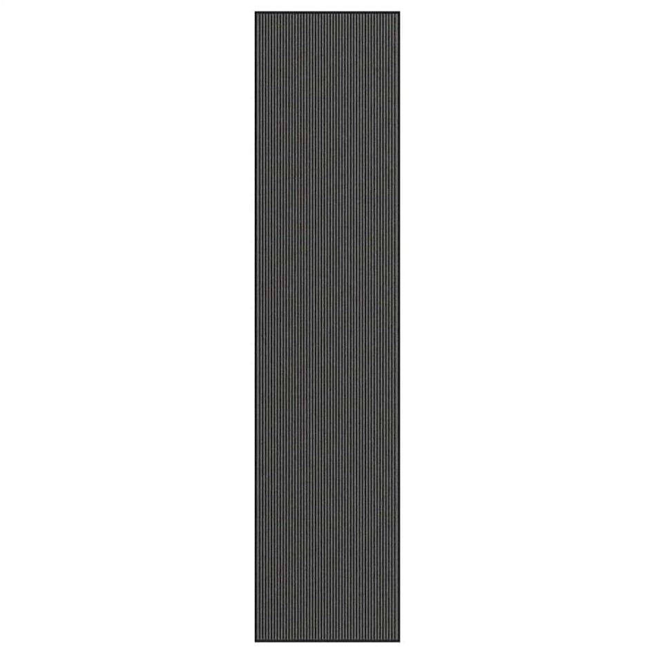 Felpudo a rayas negro y gris 115x500