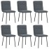 Sillas de comedor 6 unidades terciopelo gris
