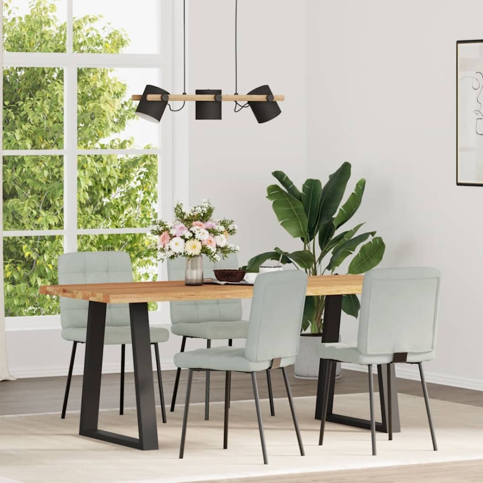 Sillas de comedor 4 unidades terciopelo gris