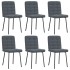 Sillas de comedor 6 unidades terciopelo gris
