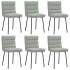 Sillas de comedor giratorias 6 uds terciopelo gris
