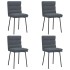 Sillas de comedor 4 unidades terciopelo gris