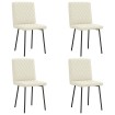 Sillas de comedor 4 unidades terciopelo crema