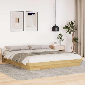 Estructura de cama sin colchón 200x200 cm madera maciza