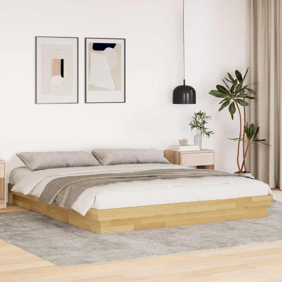 Estructura de cama sin colchón 200x200 cm madera maciza