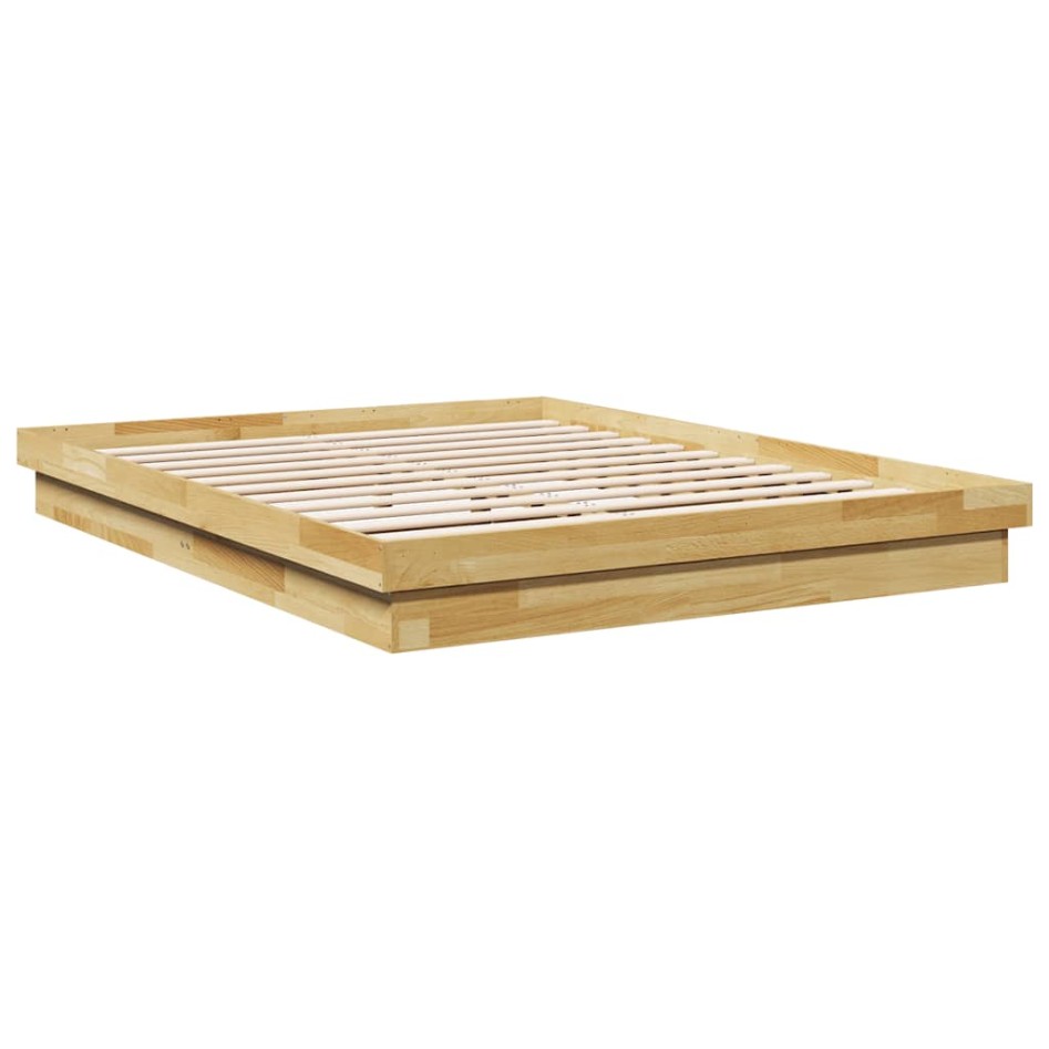 Estructura de cama sin colchón 135x190 cm madera maciza