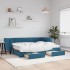 Sofá cama nido con cajones terciopelo azul 80x200