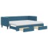Sofá cama nido con cajones terciopelo azul 80x200