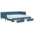 Sofá cama nido con cajones terciopelo azul 90x200