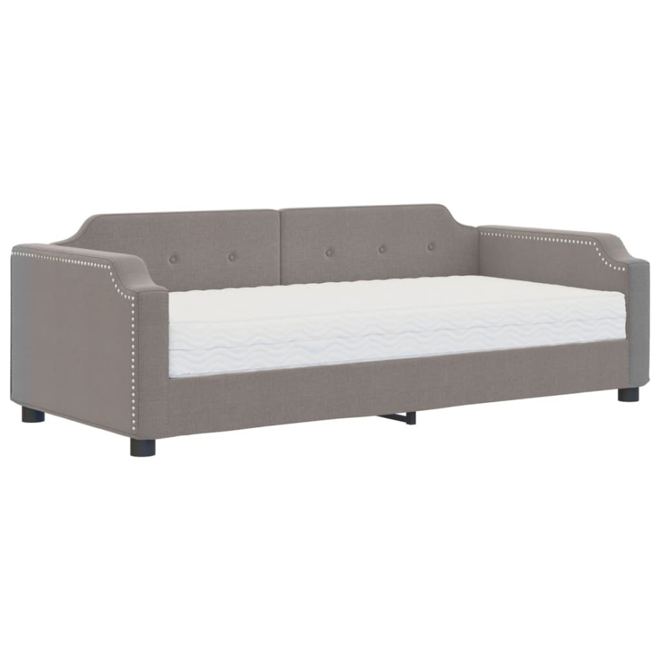 Sofá cama con colchón tela gris taupe 80x200