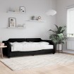 Sofá cama con colchón tela negro 90x190 cm