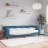 Sofá cama con colchón terciopelo azul 80x200