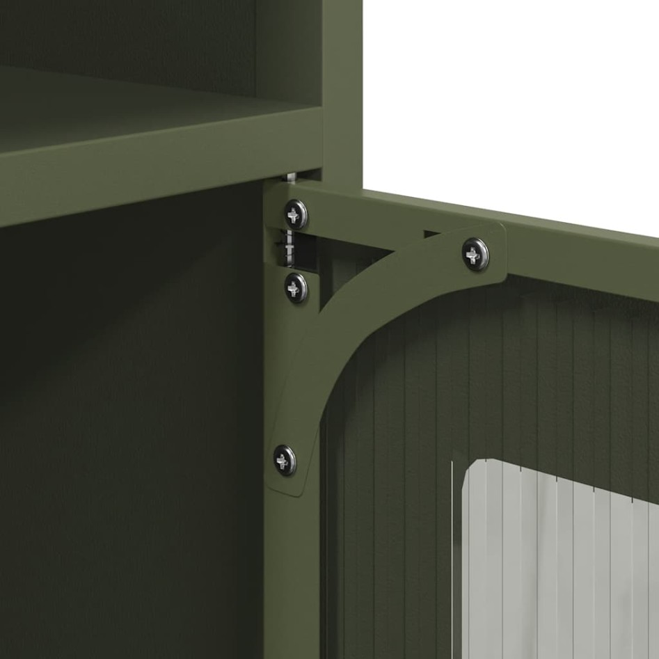 Aparador de acero laminado en frío verde oliva 100,5x39x107