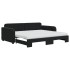 Sofá cama nido con colchón terciopelo negro 90x190