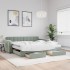 Sofá cama nido con cajones terciopelo gris claro 100x200