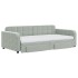 Sofá cama nido con cajones terciopelo gris claro 100x200