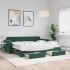 Sofá cama nido con cajones terciopelo verde oscuro 90x200