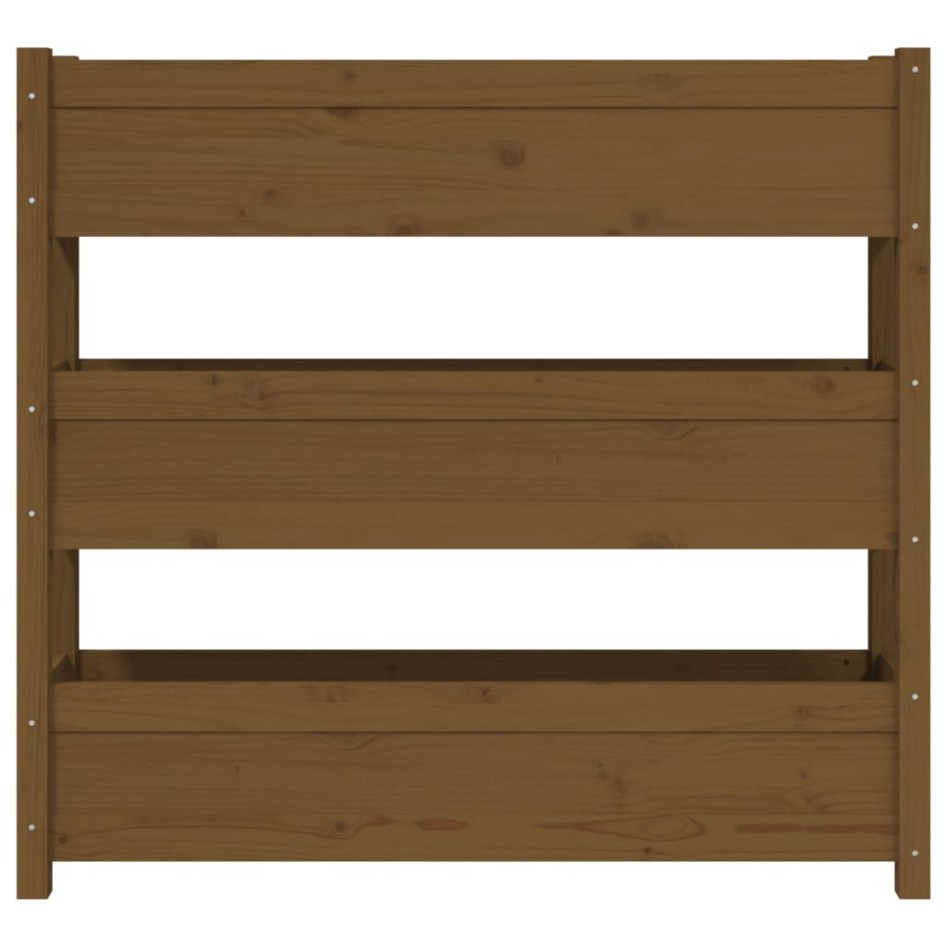 Jardinera de madera maciza de pino marrón miel 112x25x104,5