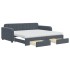 Sofá cama nido con cajones terciopelo gris oscuro 90x190