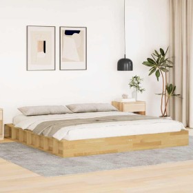 Estructura de cama sin colchón 200x200 cm madera maciza