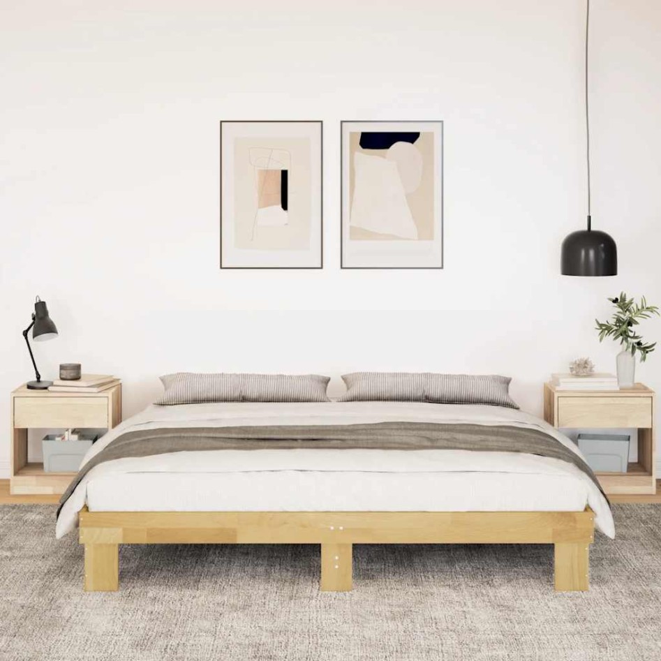 Estructura de cama sin colchón 200x200 cm madera maciza