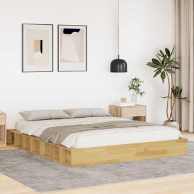 Estructura de cama sin colchón 160x200 cm madera maciza