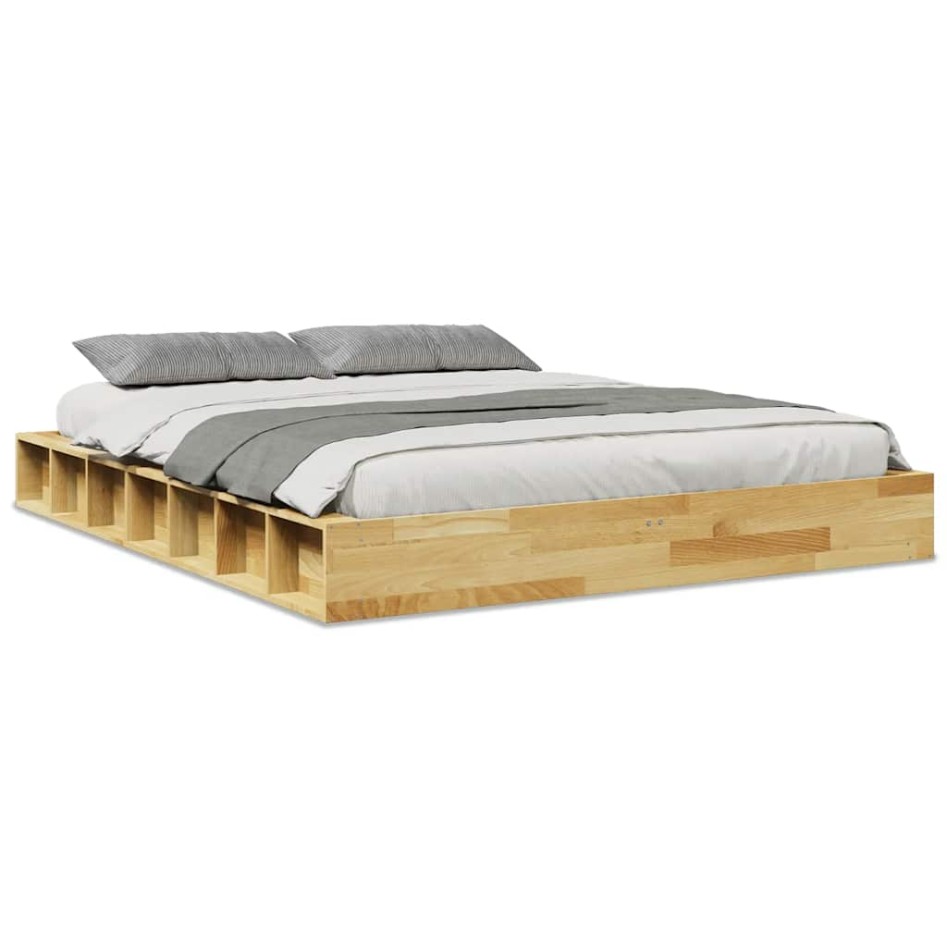 Estructura de cama sin colchón 135x190 cm madera maciza
