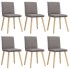 Sillas de comedor 6 unidades de tela gris