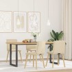 Sillas de comedor 4 unidades tela color crema