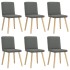 Sillas de comedor 6 unidades tela gris