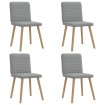 Sillas de comedor 4 unidades tela gris claro