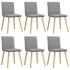 Sillas de comedor 6 unidades de tela gris