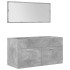 Set muebles de baño 5 piezas madera ingeniería gris