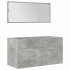 Set muebles de baño 5 piezas madera ingeniería gris