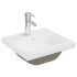 Mueble de baño con lavabo incorporado y grifo roble