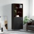 Aparador alto madera contrachapada negro 69,5x34x180