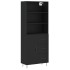 Aparador alto madera contrachapada negro 69,5x34x180