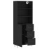 Aparador alto madera contrachapada negro 69,5x34x180