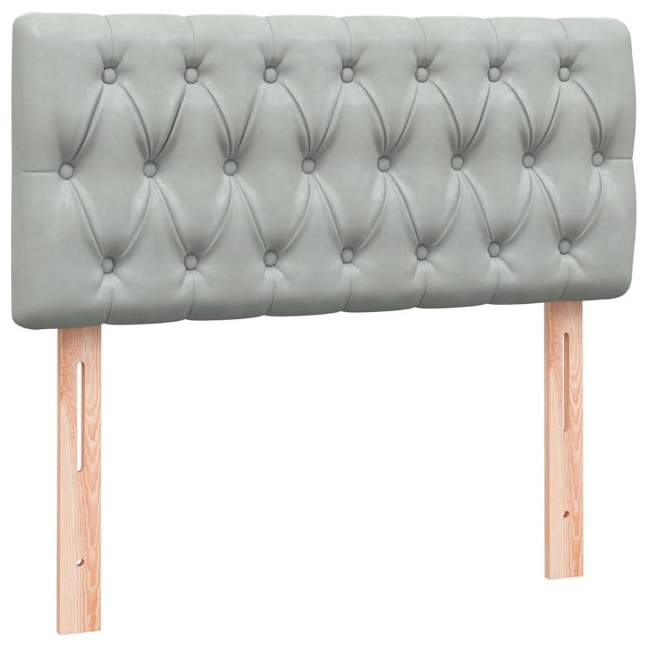 Cama box spring con colchón terciopelo gris claro 90x220