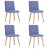 Sillas de comedor 4 uds tela azul