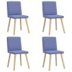 Sillas de comedor 4 uds tela azul jeans